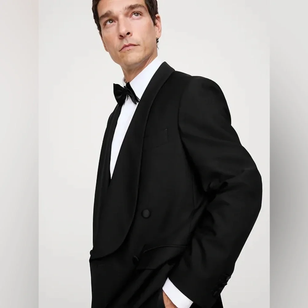 NWT! Banana Republic Black Relaxed Italian Barathea Tuxedo Jacket # 796461 🩷-44L